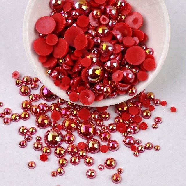 Mixed Color Half Round Pearl flatback