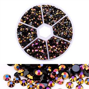 Czarny Ab Rhinestone